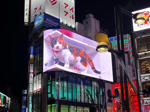 クロス新宿ビル　オーバル型屋外ビジョン