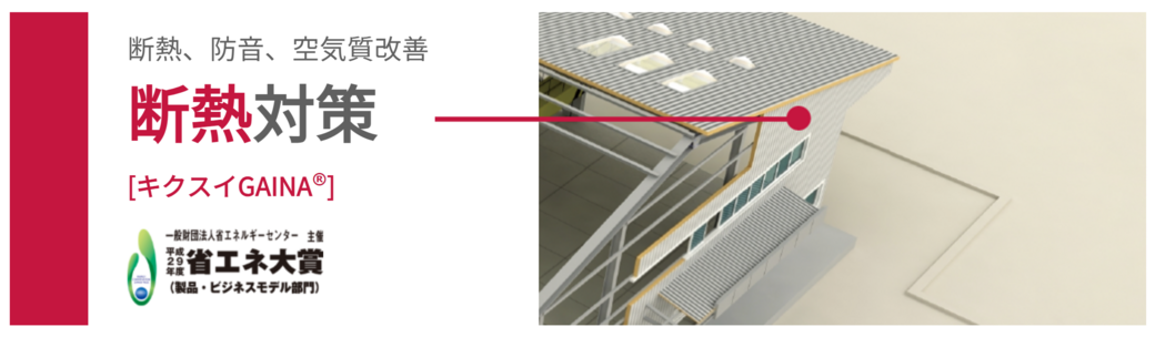 断熱、防音、空気質改善 断熱対策［キクスイGAINA®］